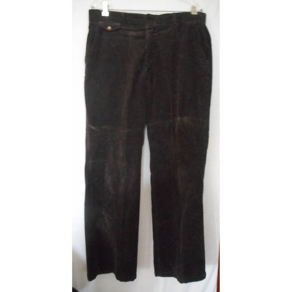 Dark Brown thick corduroy flat front Pants Men's W 36